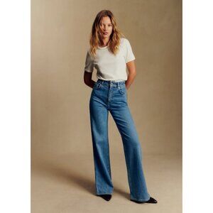 NWOT Sezane 70's Trousers in Denim Blue